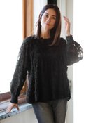 【ドゥクラッセ/DoCLASSE】の花柄カットジャカード・シアーブラウス ブラック|ID: prp329100004934150 ipo3291000000037345482