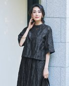 【ドゥクラッセ/DoCLASSE】のフラワージャカード・プルオーバー ブラック|ID: prp329100004934151 ipo3291000000037256947