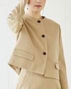【ドゥクラッセ/DoCLASSE】のヴァージンウールMIX・ノーカラージャケット 人気、トレンドファッション・服の通販 founy(ファニー) ファッション Fashion レディースファッション Fashion for Women アウター Coat / Outerwear Collection レディースジャケット・軽アウター Jackets ノーカラージャケット / シンプル上品コーデ Collarless Jackets コンパクト Compact, Small Size シンプル Simple, Minimal ジャケット Jacket, Outerwear ストレッチ Stretch, Stretchy Fabric ベスト Vest, Waistcoat モダン Modern, Contemporary thumbnail ベージュ|ID: prp329100004934152 ipo3291000000037033043