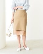 【ドゥクラッセ/DoCLASSE】のヴァージンウールMIX・レイヤードスカート ベージュ|ID: prp329100004934160 ipo3291000000037102471