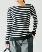 【ドゥクラッセ/DoCLASSE】のコットンニット・ボーダープルオーバー 人気、トレンドファッション・服の通販 founy(ファニー) ファッション Fashion レディースファッション Fashion for Women トップス・カットソー Cut & Sew Tops ニット Knit Tops & Sweaters カジュアルプルオーバー・ニットトップス Pullovers & Knit Tops / Casual Pullovers スマート Smart, Elegant ボーダー Border, Stripe 長袖 Long Sleeve, Full Sleeve thumbnail ブラック&times;ホワイト|ID: prp329100004934166 ipo3291000000037033077