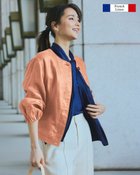 【ドゥクラッセ/DoCLASSE】のフレンチリネン・バスケット織りボタンブルゾン コーラルピンク|ID: prp329100004934169 ipo3291000000037033086