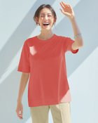 【ドゥクラッセ/DoCLASSE】のハイツイスト天竺・5分袖裏配色ニット/長め丈 コーラル|ID: prp329100004934170 ipo3291000000037098329