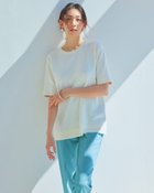 【ドゥクラッセ/DoCLASSE】のハイツイスト天竺・5分袖裏配色ニット/長め丈 オフホワイト|ID: prp329100004934170 ipo3291000000037098330