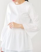 【ドゥクラッセ/DoCLASSE】の異素材コンビ・フリル切替えプルオーバー オフホワイト|ID: prp329100004934172 ipo3291000000037098337