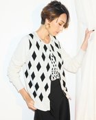 【ドゥクラッセ/DoCLASSE】のアーガイルジャカード・カーディガン オフホワイト|ID: prp329100004934173 ipo3291000000037246551
