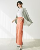 【ドゥクラッセ/DoCLASSE】の二重織コットンストレッチ・切替ワイド コーラルピンク|ID: prp329100004934176 ipo3291000000037102487