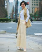 【ドゥクラッセ/DoCLASSE】の二重織コットンストレッチ・切替ワイド ライトベージュ|ID: prp329100004934176 ipo3291000000037102488