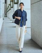 【ドゥクラッセ/DoCLASSE】のループツイード・セミワイドパンツ アイボリー|ID: prp329100004934177 ipo3291000000037033119