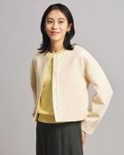 【ドゥクラッセ/DoCLASSE】のループツイード・コンパクトノーカラージャケット アイボリー|ID: prp329100004934195 ipo3291000000037057375