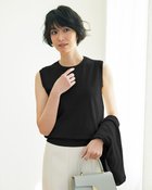 【ドゥクラッセ/DoCLASSE】のコットン混・編み柄ノースリーブニット ブラック|ID: prp329100004934197 ipo3291000000037033189