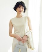 【ドゥクラッセ/DoCLASSE】のコットン混・編み柄ノースリーブニット ストーン|ID: prp329100004934197 ipo3291000000037033190