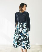 【ドゥクラッセ/DoCLASSE】のボタニカルフラワー・タックフレアスカート ブラックパターン|ID: prp329100004934199 ipo3291000000037257024