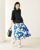 【ドゥクラッセ/DoCLASSE】のボタニカルフラワー・タックフレアスカート ブルー・パターン|ID: prp329100004934199 ipo3291000000037257026