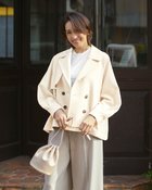 【ドゥクラッセ/DoCLASSE】のストレッチ・ショートダブルジャケット オフホワイト|ID: prp329100004934200 ipo3291000000037102520