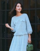 【ドゥクラッセ/DoCLASSE】のツイードライク・パフ袖プルオーバー サックス・パターン|ID: prp329100004934206 ipo3291000000037102522