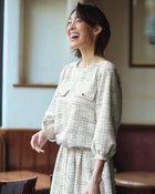 【ドゥクラッセ/DoCLASSE】のツイードライク・パフ袖プルオーバー ブラックパターン|ID: prp329100004934206 ipo3291000000037102523