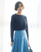 【ドゥクラッセ/DoCLASSE】のラメ切替え・コットン混プルオーバー ミッドナイトブルー|ID: prp329100004934210 ipo3291000000037033244