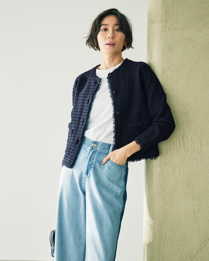 【ドゥクラッセ/DoCLASSE】のギマコットン・ツイーディジャケット インテリア・キッズ・メンズ・レディースファッション・服の通販 founy(ファニー) https://founy.com/ ファッション Fashion レディースファッション Fashion for Women アウター Coat / Outerwear Collection レディースジャケット・軽アウター Jackets エレガント 上品 Elegant グログラン Grosgrain, Grosgrain Ribbon コーティング Coating, Coated Finish ジャケット Jacket, Outerwear フリンジ Fringe, Tassel フロント Front, Front Design ボーダー Border, Stripe |ID: prp329100004934213 ipo3291000000037102531