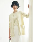 【ドゥクラッセ/DoCLASSE】のコットン混・編み柄ラインカーディガン ストーン|ID: prp329100004934215 ipo3291000000037098356