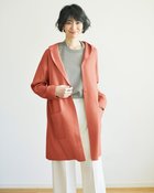 【ドゥクラッセ/DoCLASSE】の総針編み・フード付きコーディガン コーラル|ID: prp329100004934216 ipo3291000000037102536