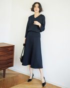 【ドゥクラッセ/DoCLASSE】のダブル編みジャージー・Aラインスカート ミッドナイトブルー|ID: prp329100004934222 ipo3291000000037098361