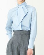 【ドゥクラッセ/DoCLASSE】の双糸コットン・ボウタイブラウス ブルー|ID: prp329100004934230 ipo3291000000037102547