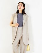 【ドゥクラッセ/DoCLASSE】のヴィスコースツイル・テーラードジレ ベージュ|ID: prp329100004934237 ipo3291000000037033341