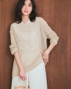 【ドゥクラッセ/DoCLASSE】の和紙ブレンド・メッシュ編みプルオーバー アイボリー|ID: prp329100004934239 ipo3291000000037257123