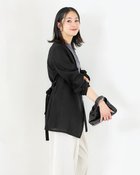 【ドゥクラッセ/DoCLASSE】のからみ織コットン・羽織りジャケット ブラック|ID: prp329100004934241 ipo3291000000037098375