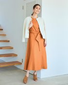 【ドゥクラッセ/DoCLASSE】の極リネン・フレアワンピース アプリコット|ID: prp329100004934245 ipo3291000000037057395