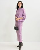 【ドゥクラッセ/DoCLASSE】のサイドライン・スカートニットアップ ラベンダー|ID: prp329100004934251 ipo3291000000037033387