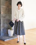 【ドゥクラッセ/DoCLASSE】のジャカードドット・タックフレアスカート ブラックパターン|ID: prp329100004934260 ipo3291000000037033415