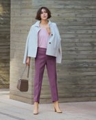 【ドゥクラッセ/DoCLASSE】のウールタッチニードル・裾段差テーパード パープル|ID: prp329100004934272 ipo3291000000037093367