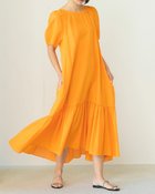 【ドゥクラッセ/DoCLASSE】の塩縮コットン・パフスリーブワンピース オレンジ|ID: prp329100004934274 ipo3291000000037057413