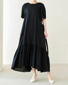 【ドゥクラッセ/DoCLASSE】の塩縮コットン・パフスリーブワンピース ブラック|ID: prp329100004934274 ipo3291000000037057414