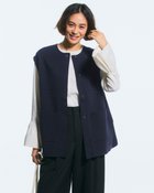 【ドゥクラッセ/DoCLASSE】のコットンミラノ・ボタンデザインジレ ネイビー|ID: prp329100004934294 ipo3291000000037094180