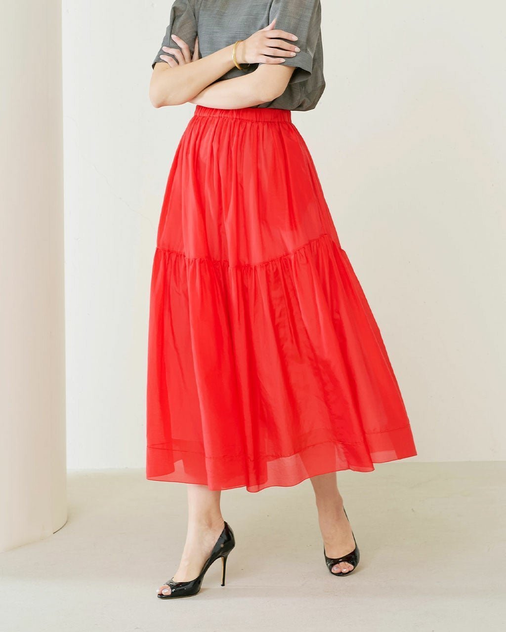 【ドゥクラッセ/DoCLASSE】のシルクコットン・ティアードスカート 人気、トレンドファッション・服の通販 founy(ファニー) 　ファッション　Fashion　レディースファッション　Fashion for Women　スカート　Skirts　ティアードスカート　Tiered Skirts　ギャザー　Gathered, Ruffled　シルク　Silk, 100% Silk　ティアード　Tiered, Tiered Style　夏　Summer　洗える　Machine Washable　 other-1|ID: prp329100004934299 ipo3291000000037033536