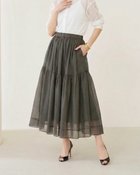 【ドゥクラッセ/DoCLASSE】のシルクコットン・ティアードスカート グレー|ID: prp329100004934299 ipo3291000000037094183