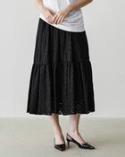 【ドゥクラッセ/DoCLASSE】のエンブロイダリーレース・スカート ブラック|ID: prp329100004934300 ipo3291000000037033541