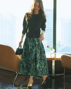 【ドゥクラッセ/DoCLASSE】のボタニカルジャカード・フレアスカート グリーン・パターン|ID: prp329100004934312 ipo3291000000037094188