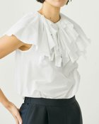 【ドゥクラッセ/DoCLASSE】のコットンシルクボイル・ラッフルブラウス ホワイト|ID: prp329100004934322 ipo3291000000037033612