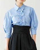 【ドゥクラッセ/DoCLASSE】の細番手コットン・2WAYフリルブラウス サックス|ID: prp329100004934323 ipo3291000000037257259