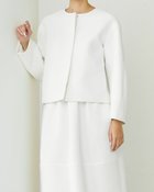 【ドゥクラッセ/DoCLASSE】のストレッチジャカード・ノーカラージャケット ホワイト|ID: prp329100004934327 ipo3291000000037057431