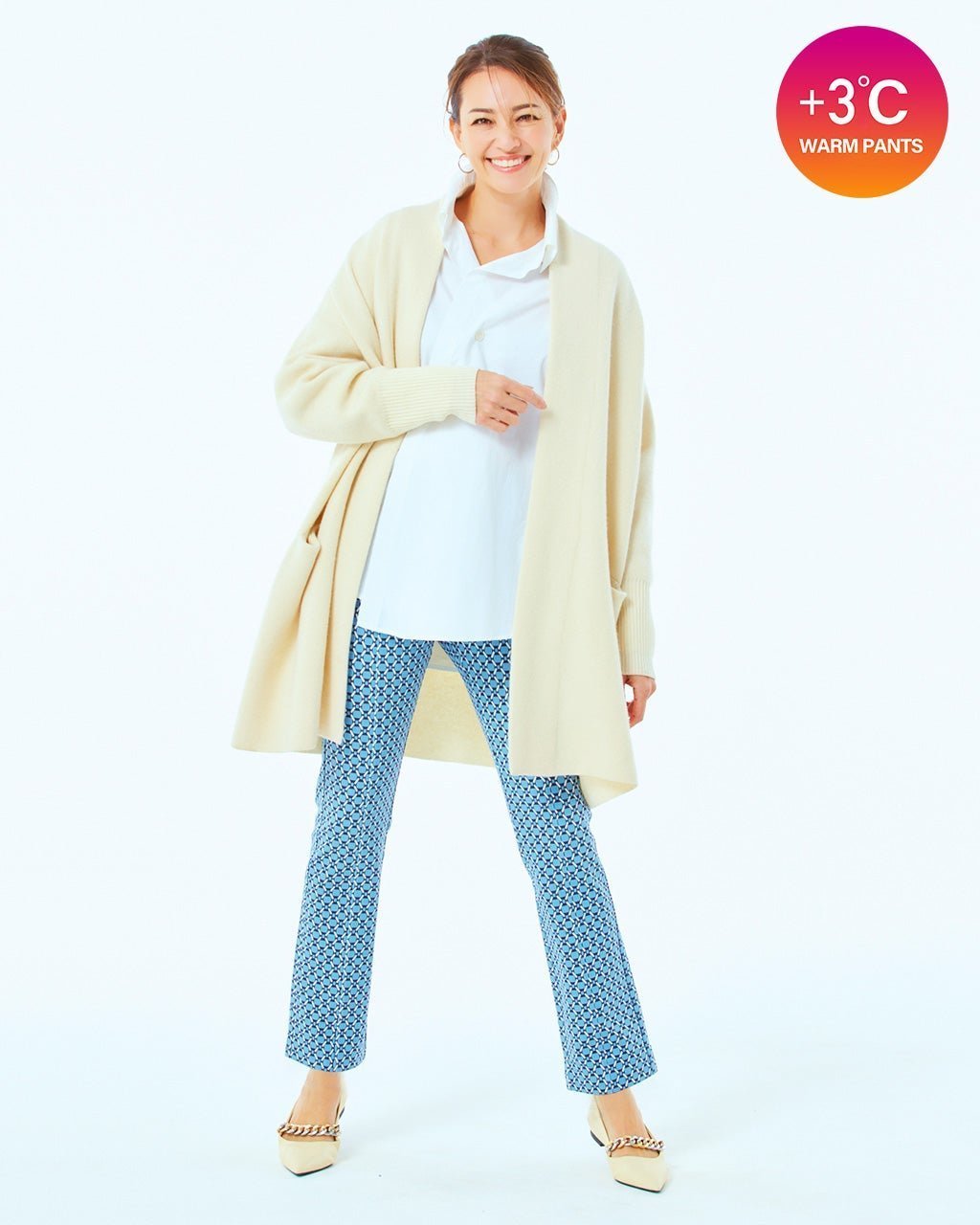 【ドゥクラッセ/DoCLASSE】のプレミアサーモ・ストレートスリム63cm インテリア・キッズ・メンズ・レディースファッション・服の通販 founy(ファニー) 　ファッション　Fashion　レディースファッション　Fashion for Women　パンツ　Pants & Trousers　サックス・パターン|ID: prp329100004934367 ipo3291000000037033806