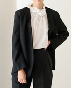 【ドゥクラッセ/DoCLASSE】のヴァージンウールストレッチ・ノーカラージャケット ブラック|ID: prp329100004934380 ipo3291000000037098484