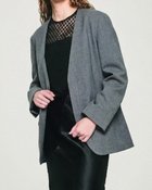 【ドゥクラッセ/DoCLASSE】のヴァージンウールストレッチ・ノーカラージャケット チャコール|ID: prp329100004934380 ipo3291000000037098485