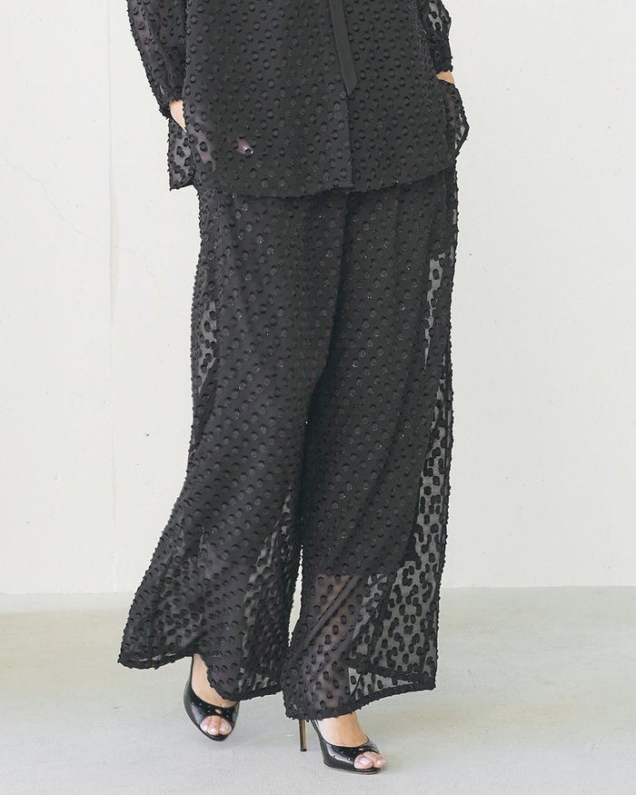 【ドゥクラッセ/DoCLASSE】のシアージャカード・パンツ インテリア・キッズ・メンズ・レディースファッション・服の通販 founy(ファウニー) https://founy.com/ ファッション Fashion レディースファッション Fashion for Women パンツ Pants & Trousers おすすめ Recommended / Our Picks エレガント 上品 Elegant ドット Polka Dot, Dot Pattern ドレープ Drape, Draping Fabric ペチコート Petticoat, Underskirt 夏 Summer 春 Spring S/S・春夏 SS, Spring/Summer, Warm Season |ID: prp329100004934395 ipo3291000000037246645