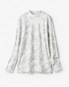 【ドゥクラッセ/DoCLASSE】の超長綿・ハイネック/総柄 人気、トレンドファッション・服の通販 founy(ファニー) ファッション Fashion レディースファッション Fashion for Women トップス・カットソー Cut & Sew Tops シャツ・ブラウス・オフィスカジュアル Elegant Blouses & Button-Ups ロングTシャツ・Tシャツ Longline T-Shirts & Tees カットソー・ベーシックTシャツ Cut-and-Sewn Tops / Stretch Tees & Basics なめらか Smooth, Silky Texture カットソー Cut and Sewn Top タートルネック Turtleneck, High Neck ハイネック High Neck, Mock Neck thumbnail シルバー&times;ホワイト|ID: prp329100004934401 ipo3291000000037033931