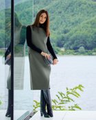 【ドゥクラッセ/DoCLASSE】のカシミヤ混ウールリバー・2WAYドレス モスグリーン|ID: prp329100004934425 ipo3291000000037102782